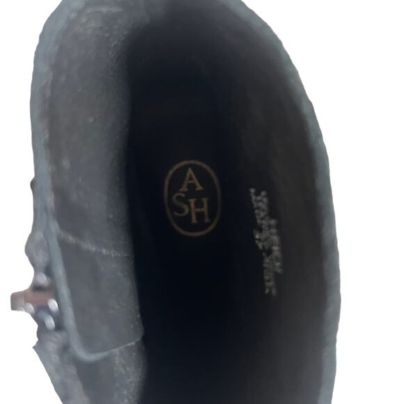 ASH Black Suede Embroidered Ankle Boots Size 37/6.5 Western Floral Zip Booties - Picture 8 of 9